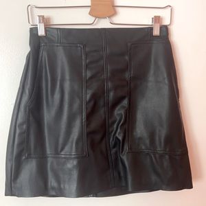 Black Faux Leather Skirt!!